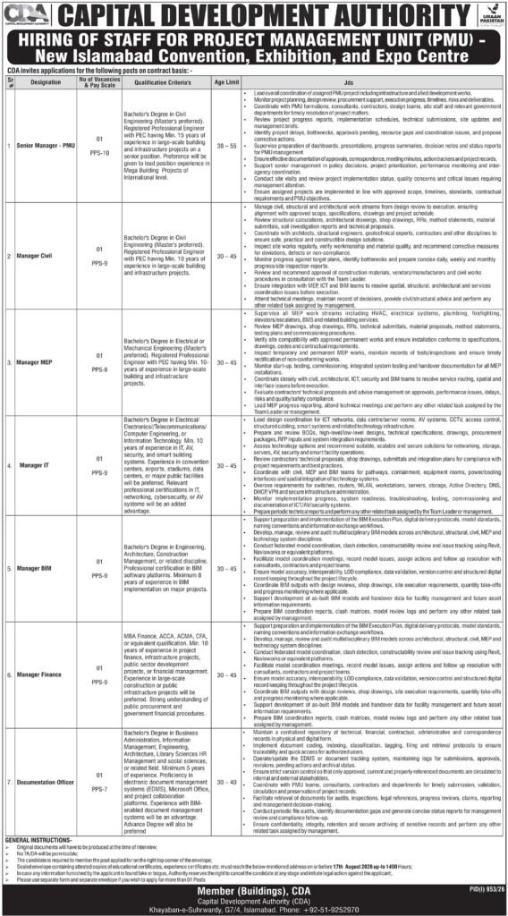 Capital Development Authority CDA Jobs 26 Easy Apply Online