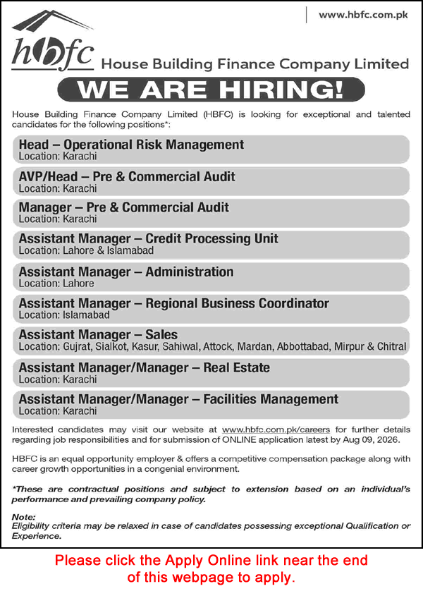 HBFC Jobs 2026 Apply Online | Assistant Manager-Management