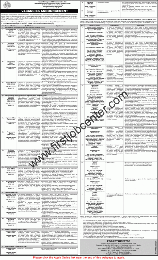 Sindh Social Protection Authority Jobs 2026 NTS Apply Online
