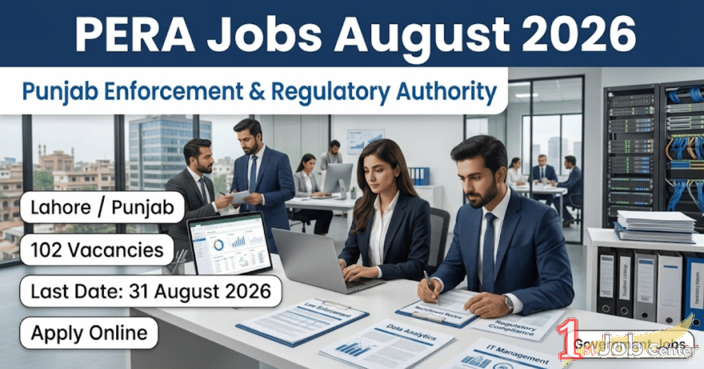 PERA Lahore Jobs August 2026 – Punjab Enforcement Regulatory