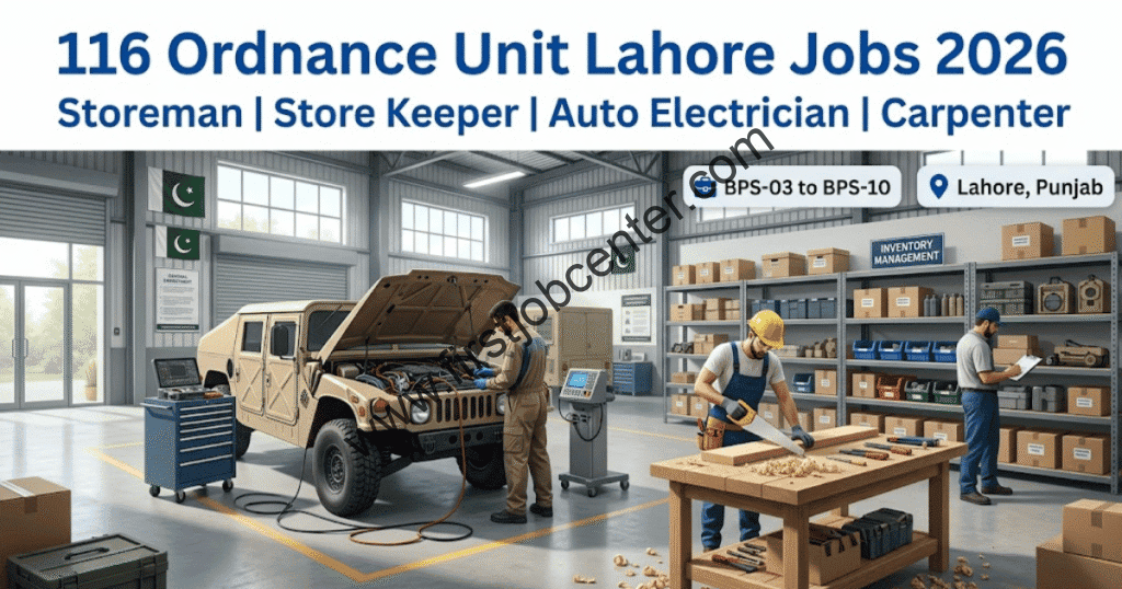 116 Ordnance Unit Lahore Jobs 2026 – Apply Online